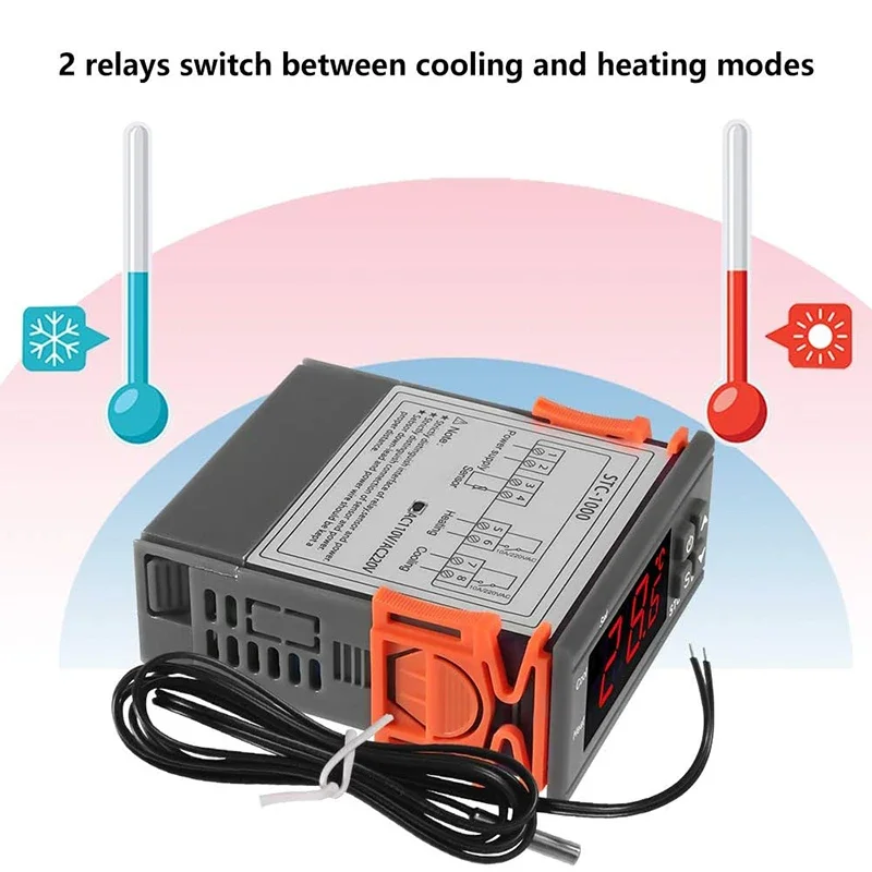 Lab Incubator - STC-1000 สมาร์ทคอนโทรลเลอร์อุณหภูมิ LED เทอร์โมสตัทดิจิตอล เครื่องควบคุมอุณหภูมิ ตู้ฟักไข่