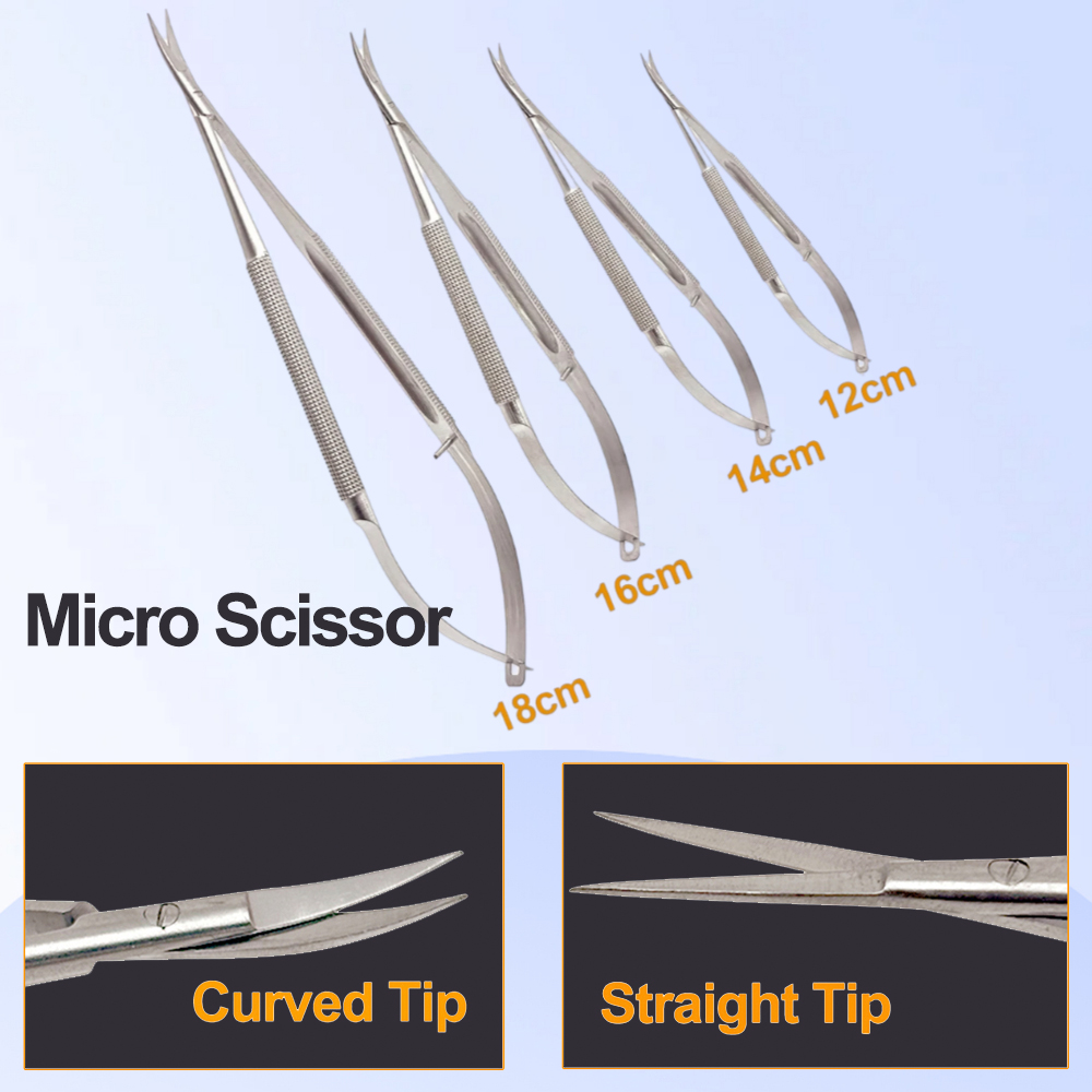 Medical Scissors - ​ กรรไกรไมโคร 1 ชิ้น สำหรับงานทันตกรรม กรรไกรตัดกระจกตาแบบ