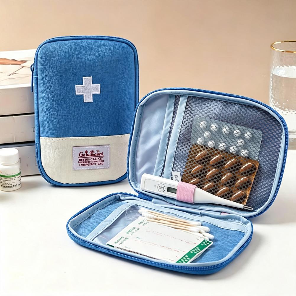 First Aid Kit - กระเป๋าชุดปฐมพยาบาลแบบพกพาความจุขนาดใหญ่ อุปกรณ์จัดเก็บอุปกรณ์การแพทย์ฉุกเฉินสำหรับบ้าน รถยนต์ การเดินทาง แคมป์ปิ้ง และการเอาตัวรอดกลางแจ้ง