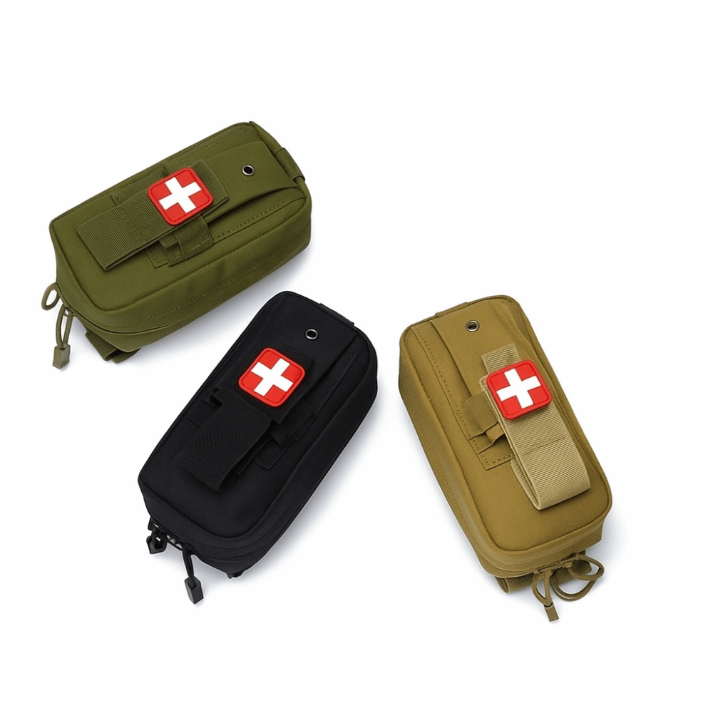 First Aid Kit - ชุดปฐมพยาบาลแบบพกพาพร้อมฐานติดตั้งที่ขา น้ำหนักเบา ชุดอุปกรณ์ช่วยเหลือฉุกเฉิน กระเป๋าเครื่องมืออเนกประสงค์ทนทานต่อการสึกหรอ