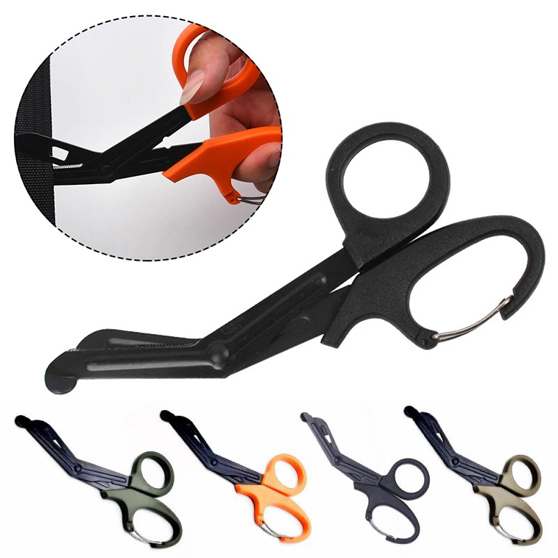 Medical Scissors - กรรไกรแพทย์สำหรับพยาบาลฉุกเฉิน ใช้ตัดผ้าพันแผล ปฐมพยาบาลทางยุทธวิธี ตัดผ้าพันแผลสำหรับการบาดเจ็บ ใช้ช่วยชีวิต