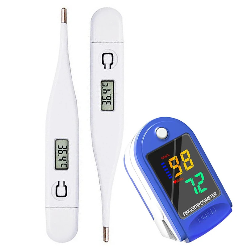 Pulse Oximeter - เครื่องวัดอุณหภูมิทารกเครื่องวัดชีพจรและออกซิเจนในนิ้วแบบดิจิตอลเครื่องวัดอุณหภูมิในช่องปากและรักแร้การอ่านอุณหภูมิเครื่องวัดอุณหภูมิการแจ้งเตือน