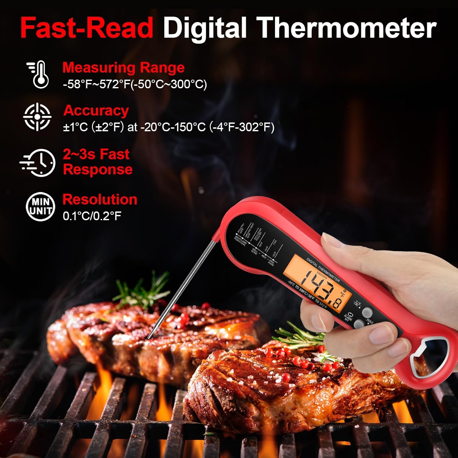 เทอร์โมมิเตอร์วัดอุณหภูมิอาหาร - Thermometer Digital บทวิจารณ์และราคา